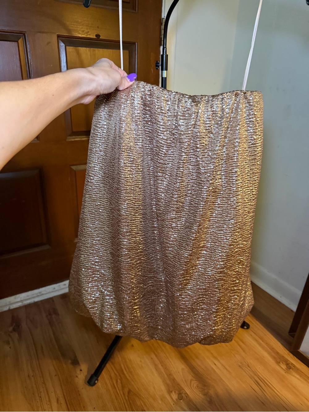 Show me your Mumu  Bronze Shimmer Bubble Hem dress